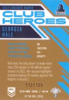 2023 NRL Traders Titanium - Club Heroes Bronze #CHB36 Georgia Hale Back